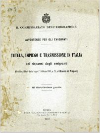 Coll.-179-Commissariato-dell'emigrazion-Avertenze-gli-emigranti-tutela-impiego-e-trasmission-in-Italy-ocietà-cartier-Centrali-Roma-1913