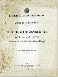 Coll.-179-Commissariato-dell'emigrazione-Avertenze-gli-emigranti-tutela-impiego-e-trasmissione-in-Italy-Società-Cartiere-Centrali-Roma-1913