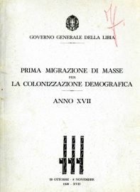 Coll. 111 - Guvernul general al Libiei, Prima emigrație în masă pentru colonizare demografică