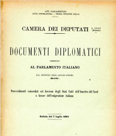 Slg. 64 - Diplomatische Dokumente - Italienische Auswanderung in die USA - 1894